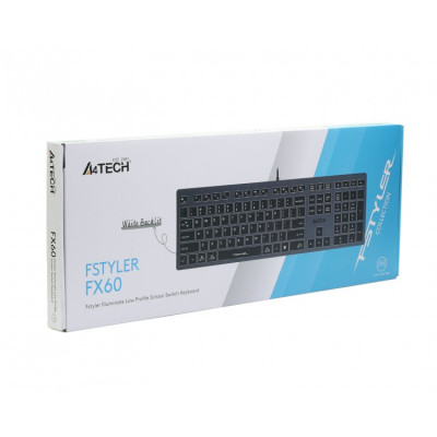 Клавиатура A4Tech FX60 USB Grey White backlit Винница - изображение 7