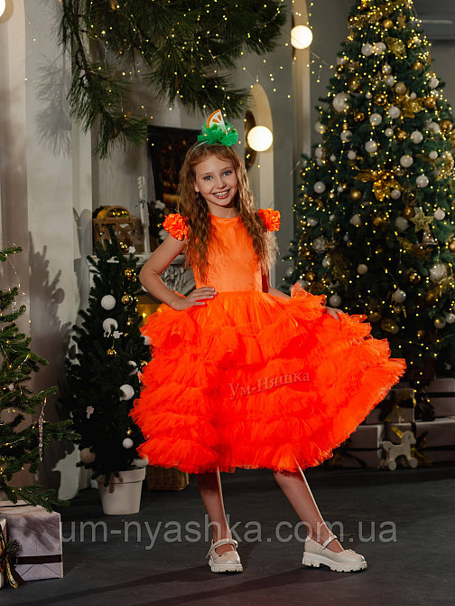 Оранжевое платье Лисичка Белочка Мандаринка Апельсинка Морковка Осень Кривой Рог - изображение 3