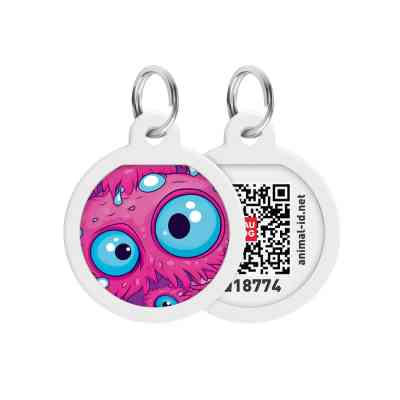 Адресник для тварин WAUDOG Smart ID з QR паспортом "Око монстра", коло 25 мм (225-4049) Вінниця