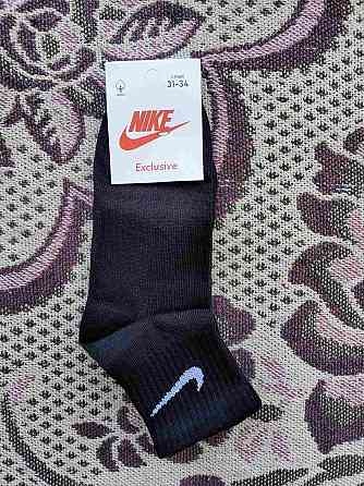Детские качественные хлопковые носки средней высоти в наборе по  штук Nike. Размер 31-34 Черные Киев