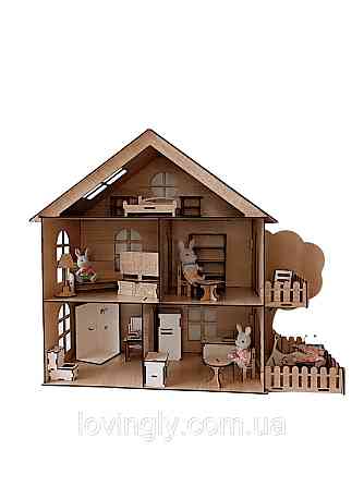 Великий ігровий набір для дівчинки, зібраний, готовий до гри. Будиночок  і 20 одиниць меблів. Ірпінь