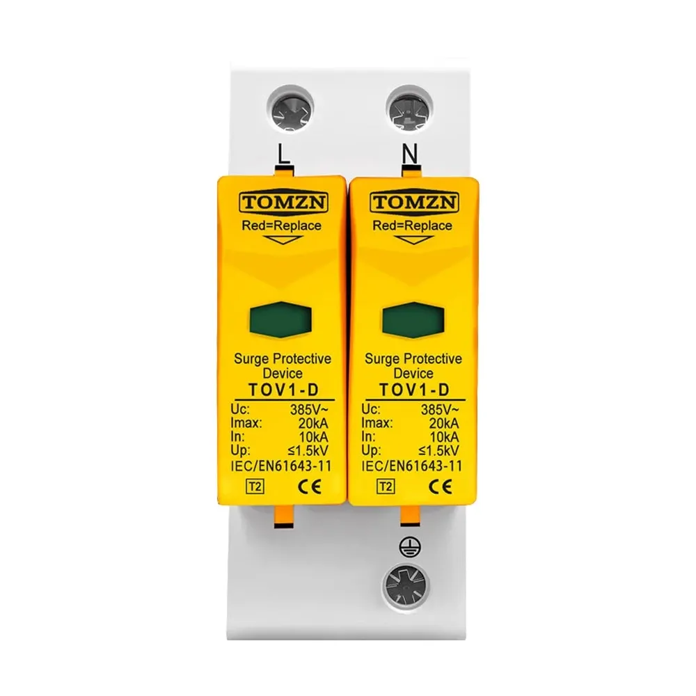 Обмежувач напруги TOMZN TOV1-20/2P 275V AC 10-20kA під DIN-рейку 2 полюси (51-00127) Киев - изображение 1