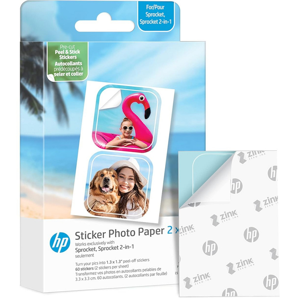 Фотопапір HP CutOut Sticker Zink 2"x3" Глянцевий, самоклеючий, стікери, 30 листів Вінниця - фото 2