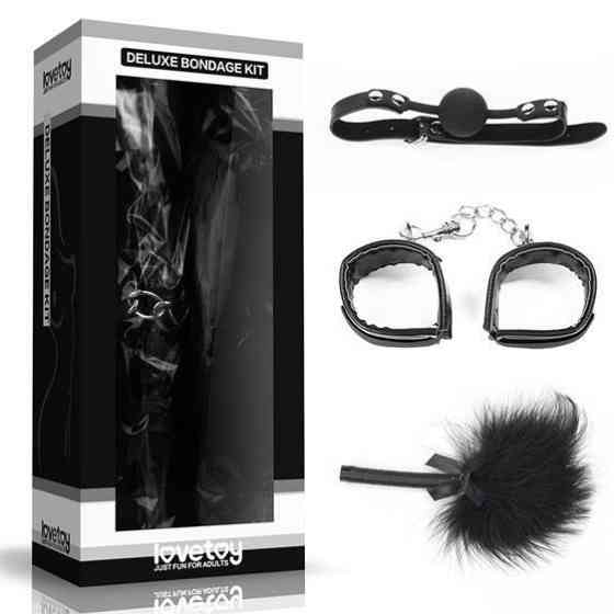 Набір БДСМ - Deluxe Bondage Kit (кляп, наручники, пір'їнка) Sex Aura Київ
