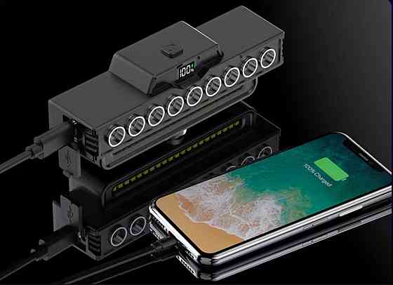 Велосипедная фара 9 LED, ходовые огни, сигнал с пультом Одесса