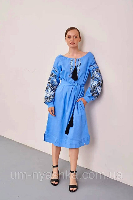 Жіноча лляна вишита сукня Петриківка-Жар-Птиця Кривий Ріг - фото 7