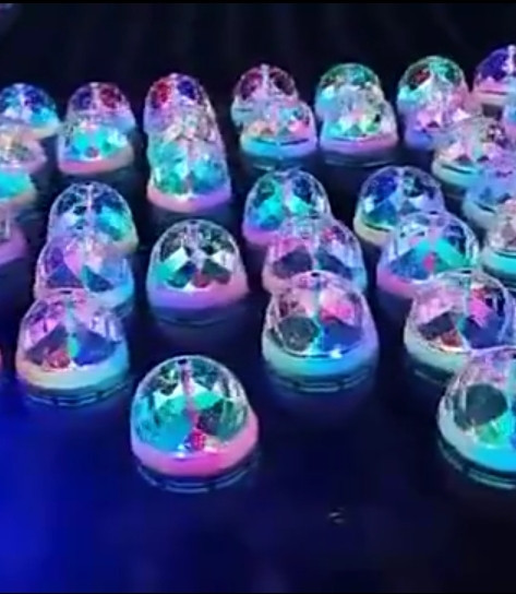 Нічник зоряне небо у вигляді обертової лампочки (синій, червоний і зелений) від розетки і цоколя. Київ - фото 3