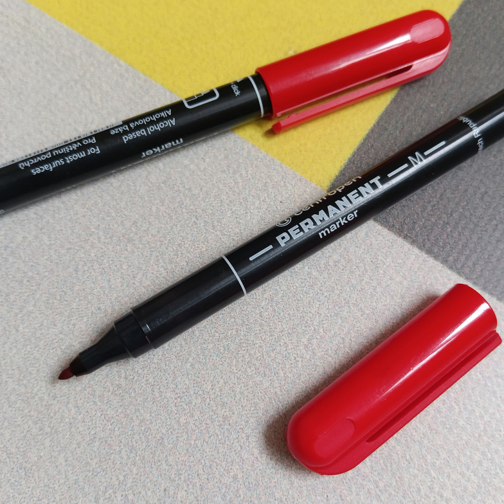 Маркер Centropen перманентный тонкий 1 мм красний Киев - изображение 2