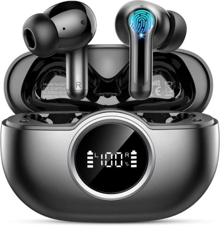 Беспроводные наушники Rinsmola TWS Bluetooth 5.4, 14,2 мм, ENC, IPX7, 40 часов, USB-C, сенсорное управление, Black Киев