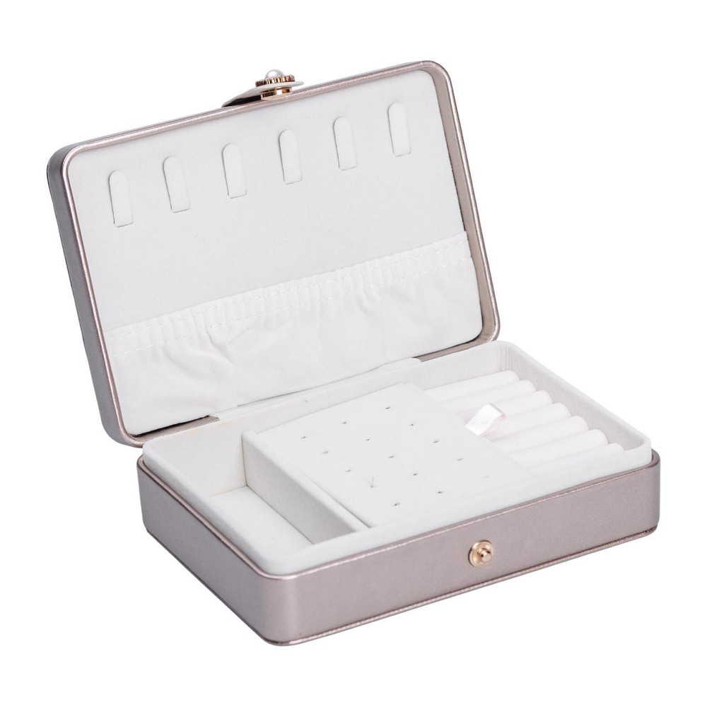 Шкатулка для украшений из эко кожи 16×11×4.7 см органайзер для ювелирных изделий HP-5-30GOLD Киев - изображение 3