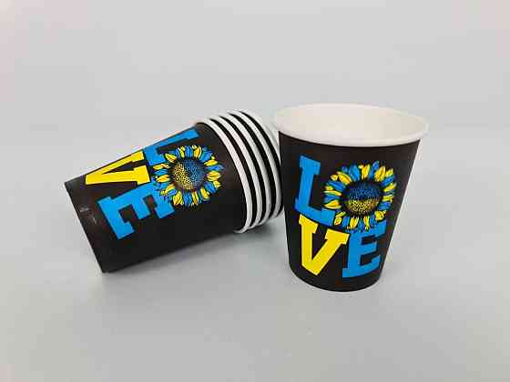 Паперові склянки кольорові 175 мл "LOVE" Маестро (50 шт.) Харків