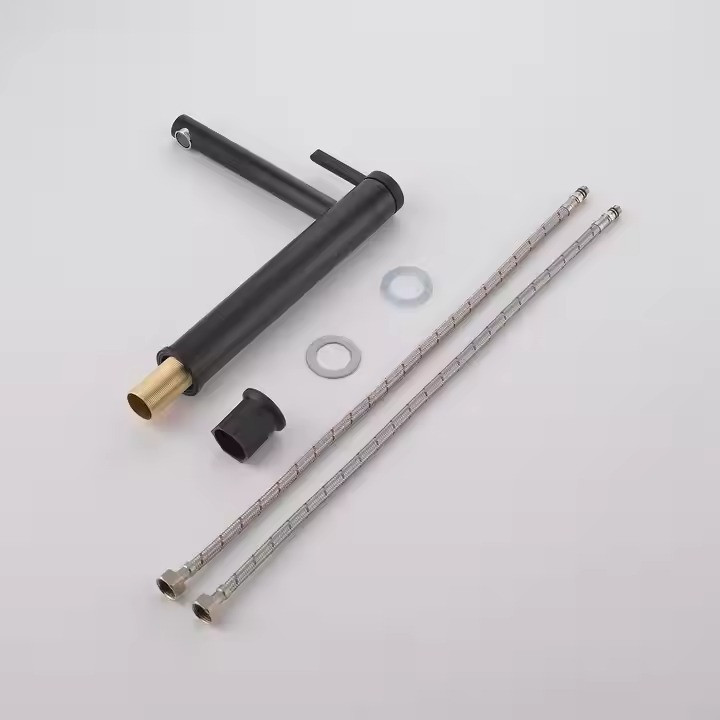 Змішувач для раковини, умивальника одноважільний з латуні, чорного кольору Кам'янець-Подільський - фото 3