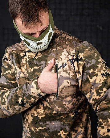 Тактична флисовая кафта піксель тепла чоловіча Одесса - изображение 16