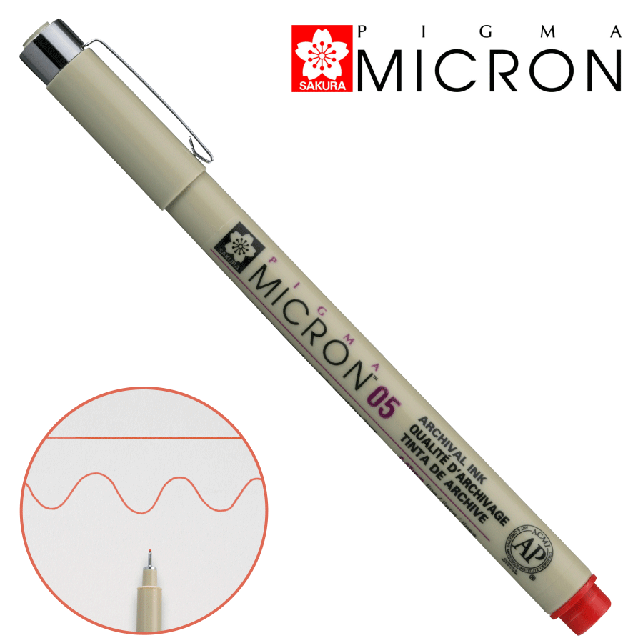 Линер PIGMA MICRON (0.5) 0,45мм Красный Sakura Киев - изображение 1