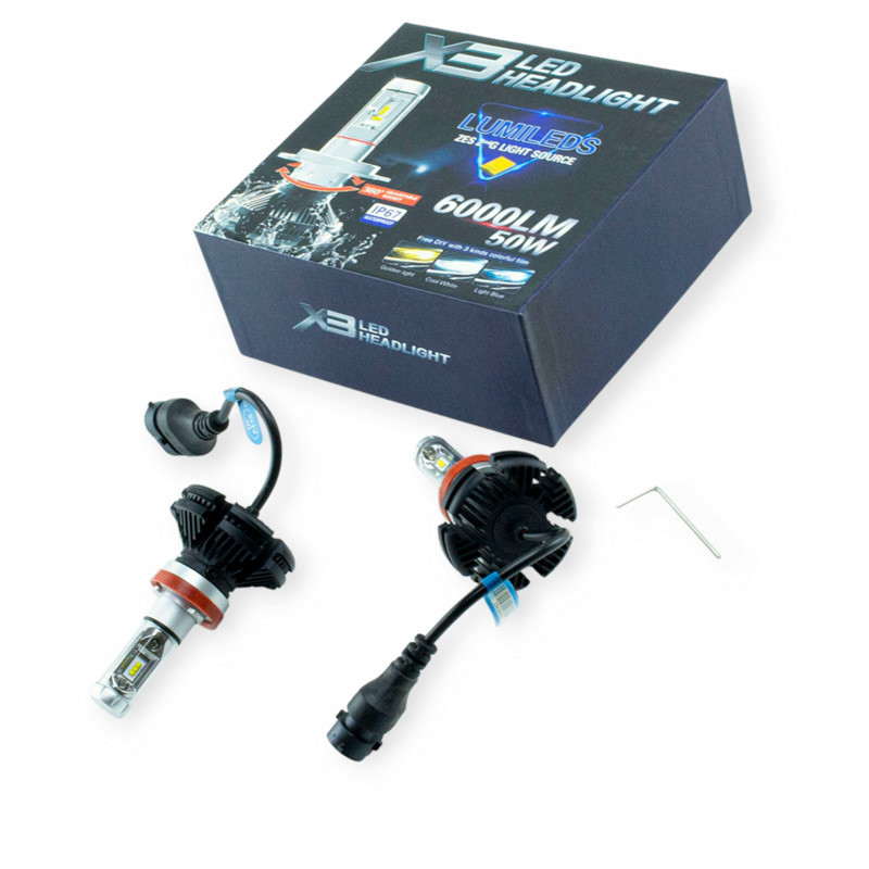 Автолампа H8, H9, H11, H16 12V-24V 8 Plus 6000K 50W радіатор Optimal-L LED Мукачево - фото 1