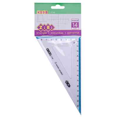 Линейка ZiBi Kids Line Угольник 140мм, 90°/60° с голубой полоской, блистер (ZB.5622-14) Винница