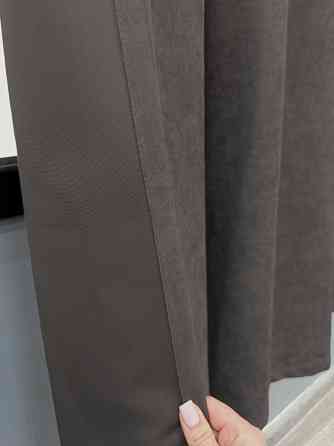 Комплект коротких штор VR-Textil Мікровелюр Petek YL № 1711ш Темно-сірий 130х170 см 2 шт (35-0456) Київ