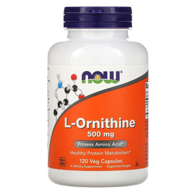 Амінокислота Now Foods Орнітин, L-Ornithine, 500 мг, 120 вегетаріанських капсул (NOW-00122) Вінниця - фото 1
