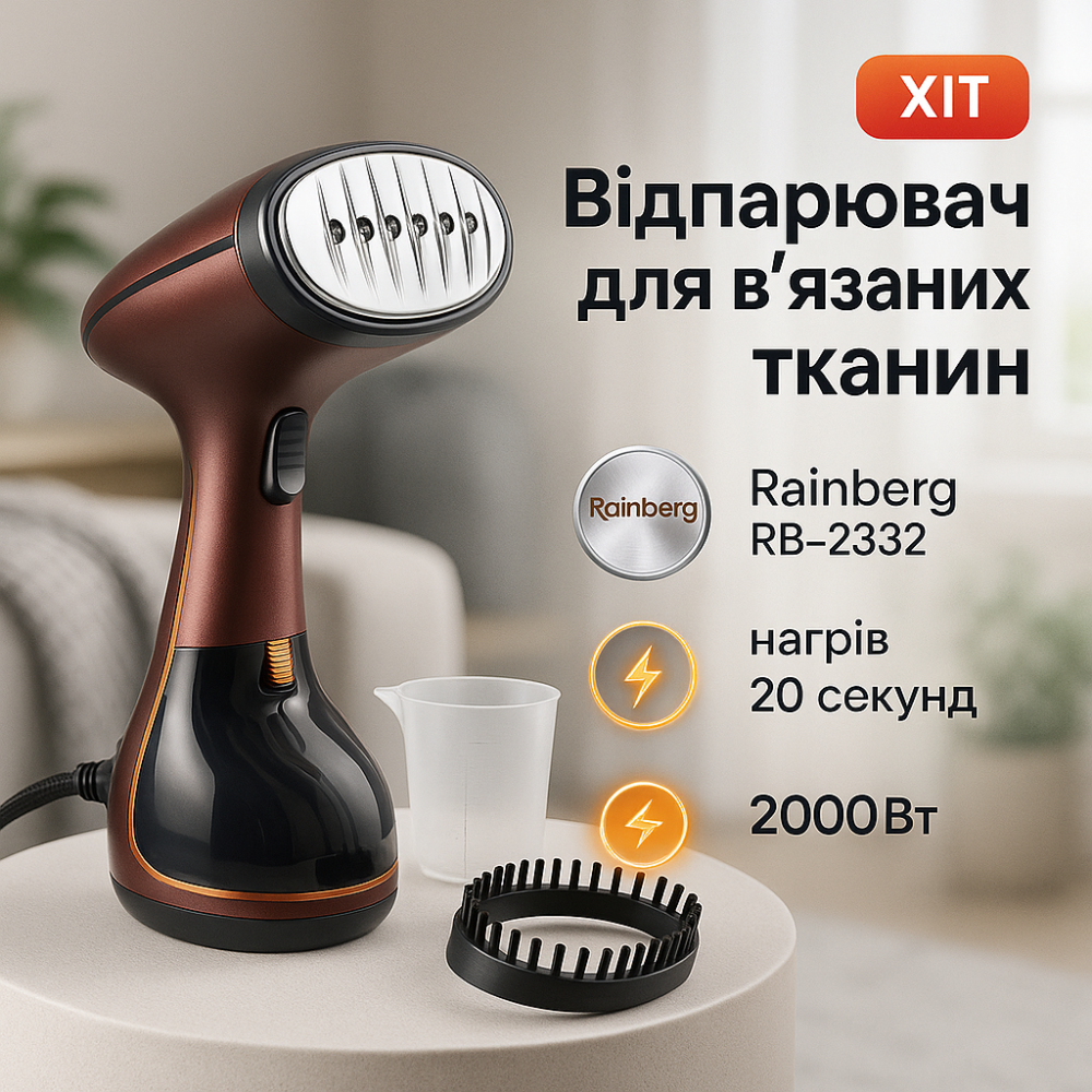 Портативний відпарювач для штор і одягу, Ручний відпарювач з швидким нагріванням, Ручний ополіскувач EW-42 Львів - фото 7