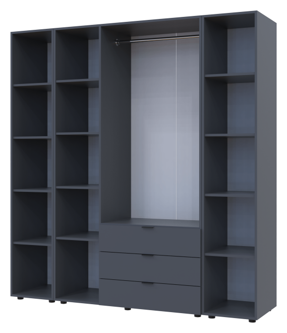 Комплект шкафов для одежды Doros Гелар (3 шт.) 192,6х49,5х203,4 см Графит (DRS-011149) Львов - изображение 4