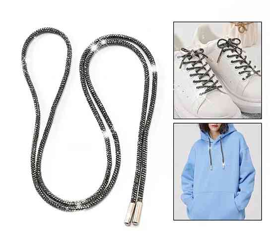 Шнурки зі стразами 2 шт Кольорові 100 см Сміла