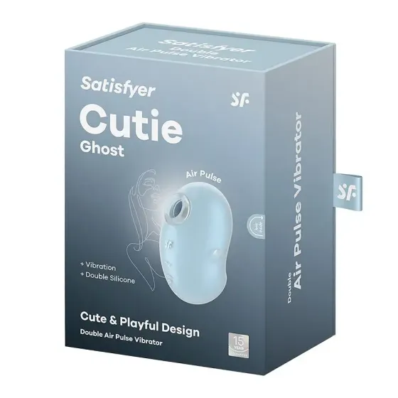 Вакуумний кліторальний стимулятор із вібрацією Satisfyer Cutie Ghost Blue Львів