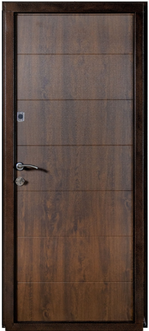 Двері вхідні Наші двері ОПТІМА Б-308 Мідь антик / ПВХ Дуб темний 960х1900 мм Київ - фото 2