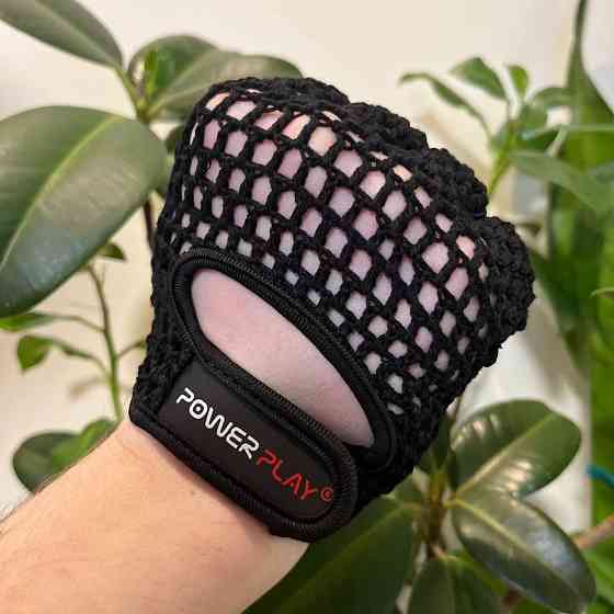 Спортивні рукавички для фітнесу та тренувань Рукавички для атлетики PowerPlay Чорний розмір L Київ