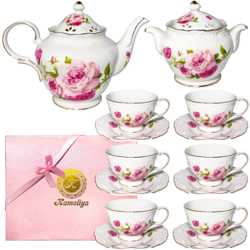 Сервіз чайний Бант 14 предметів (ч.240мл/блюдце d15см*6шт + чайник 1300мл + цукорниця 350мл) S&T Житомир - изображение 1