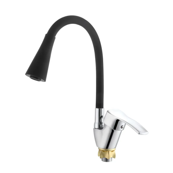 Змішувач для кухні з силіконовим виливом Zerix YUT 279 Reflector Black  (ZX598 ( 11578 ) Харьков