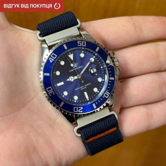 Годинник чоловічий наручний Hemsut Zurich Carekiso Nylon Blue (2 ремінці) Київ - фото 7