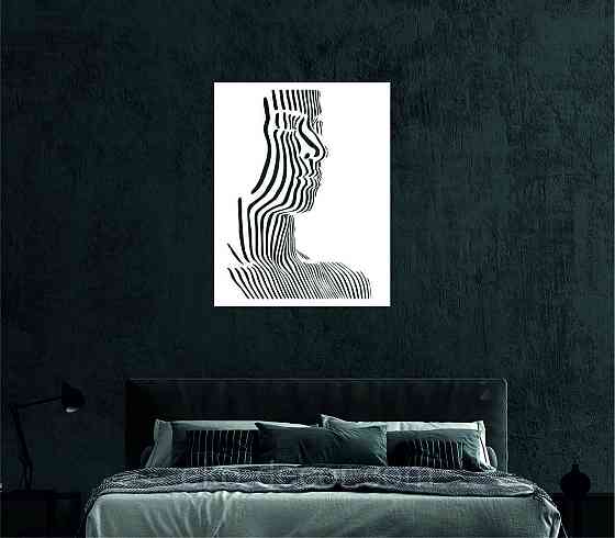 Декоративное настенное Панно «Силуэт женщины», Декор на стену 110*86 см, Белый Киев