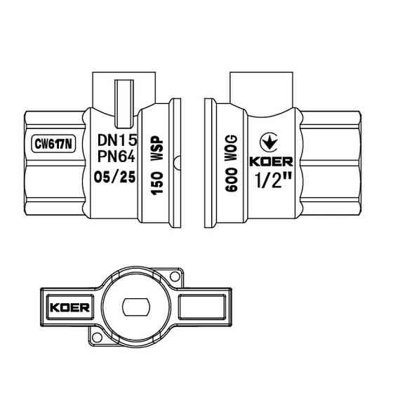 Кран з американкою Koer Extreme KE.227-15 - 1/2" ручка "метелик" червона (KR5765)   ( 20529 ) Харків