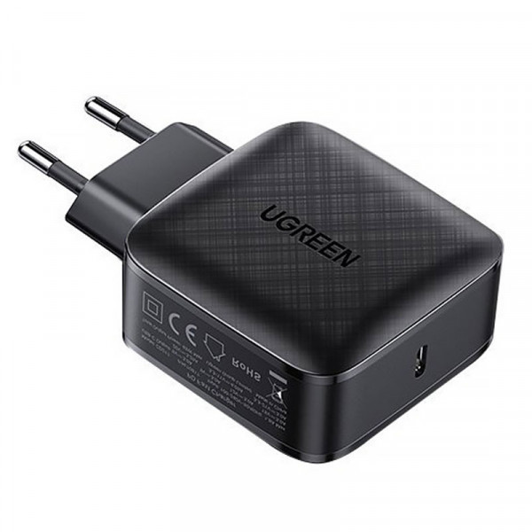 Зарядний пристрій 1xUSB 65W (1xType-C QC3) Tech Fast GAN Charger чорний CD217 Ugreen (70817) Київ - фото 2
