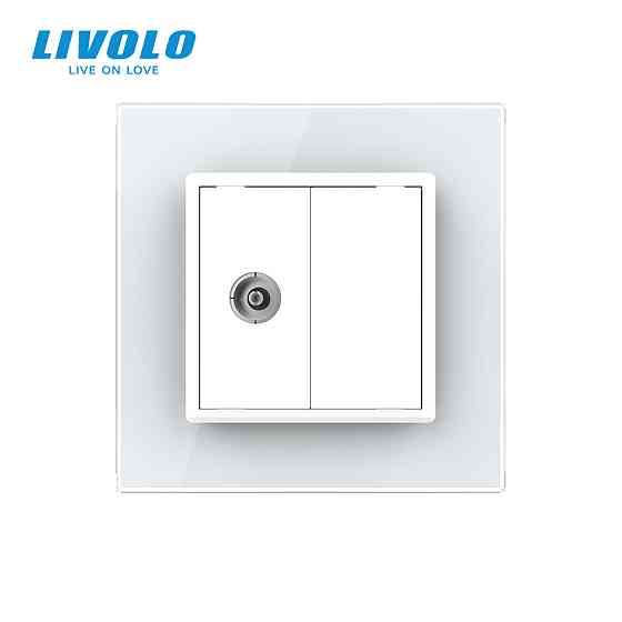 Розетка телевізійна Livolo білий скло (VL-C791V-11) Коломыя
