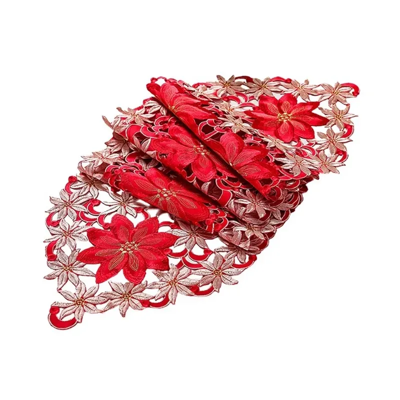 Новорічна скатертина вузька 176 на 38 см червоний Київ - фото 5