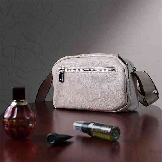 Элегантная сумка на два отделения из натуральной кожи Vintage 22593 Белый Киев