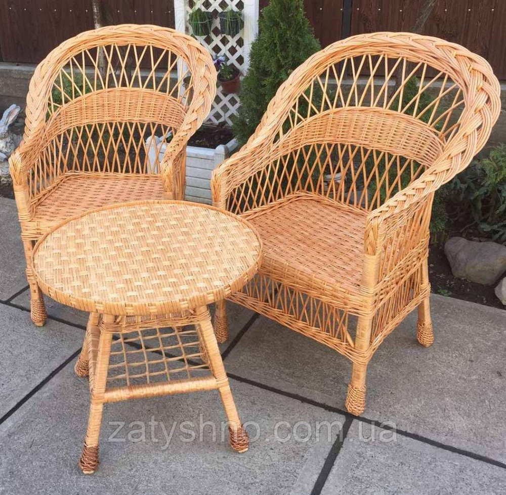 Мебель плетеная с журнальным столом| мебель из лозы с круглым столом | мебель  натуральная балконная Киев - изображение 6