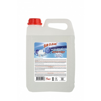 Средство для ручного мытья посуды San Clean Прозрачное 5 л (4820003541036) Винница - изображение 1