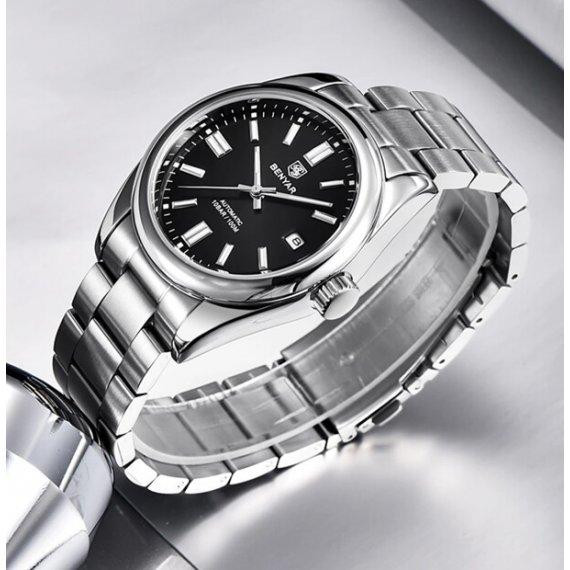 Годинник чоловічий механічний наручний Benyar Automatic Leather Deluxe 10 BAR (2 ремінці) Вінниця - фото 4