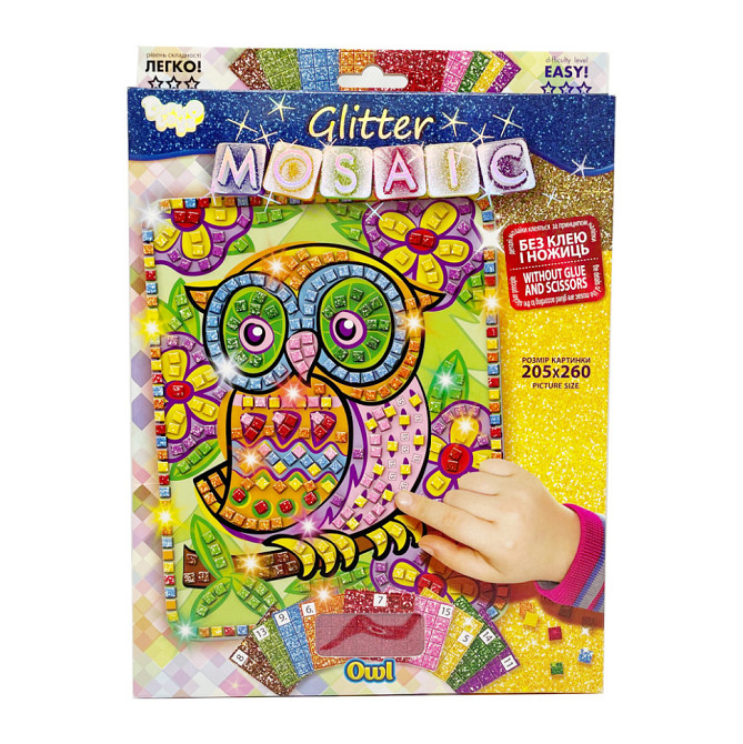 Креативна творчість "Блискуча мозаїка: Owl-1" БМ-02-07, 20.6х26 см Вінниця - фото 1