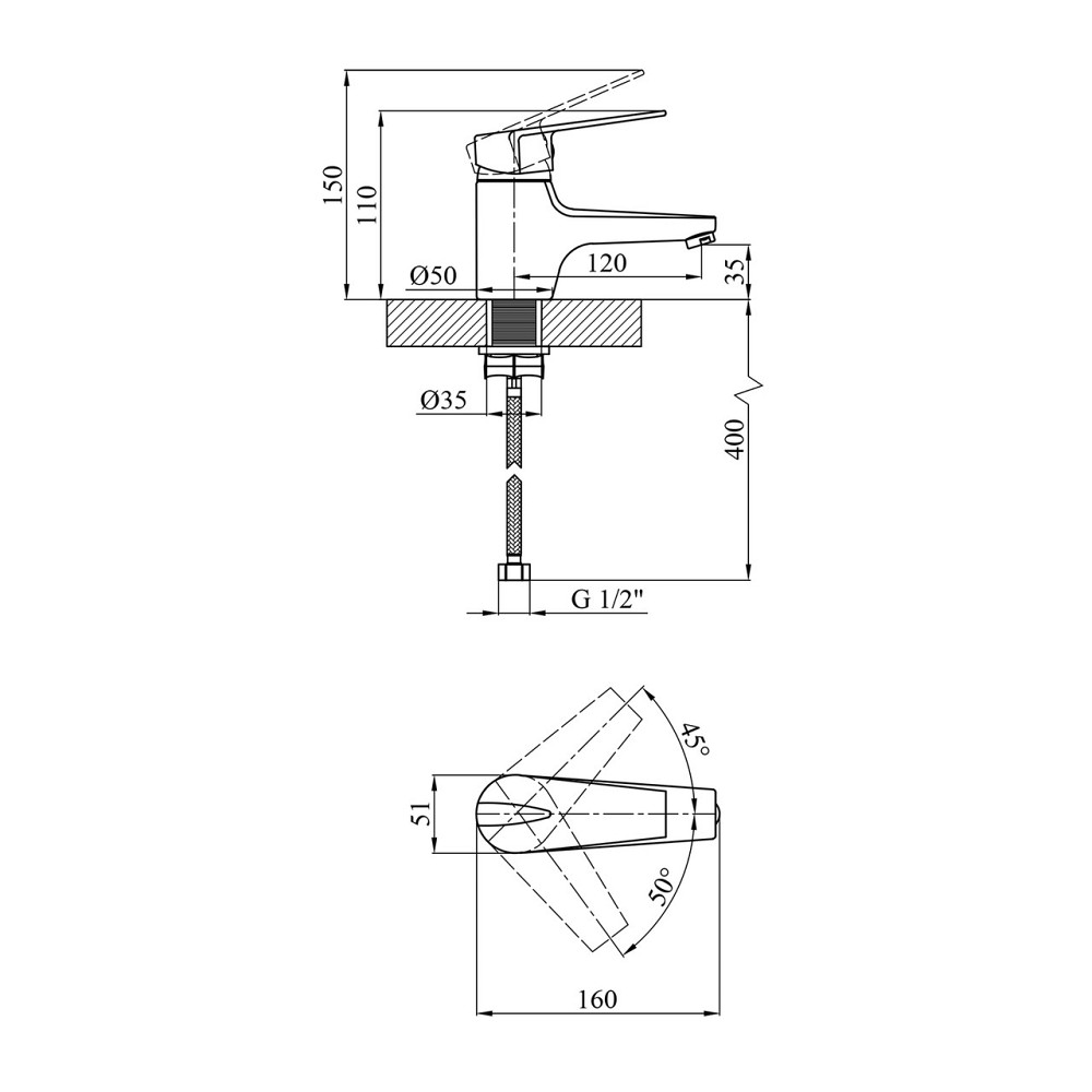 Змішувач для раковини Kroner KRM Odra - C011 Київ - фото 2