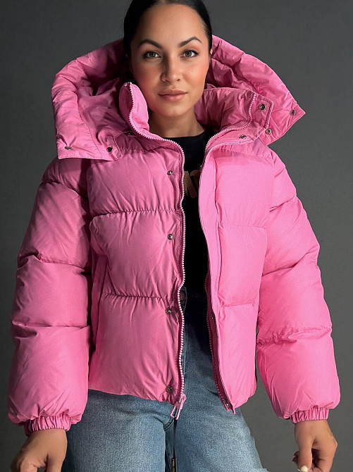Куртка жіноча Lady Yep 10005 дута пуффер з капюшоном рожева, рожевий, 46 Київ - фото 15