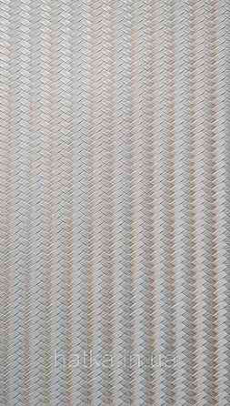Обои винил на флизелине AdaWall Omega1.06х10 геометрия 3д полосы зигзаг структурные беж серые золото 23206-4 Киев