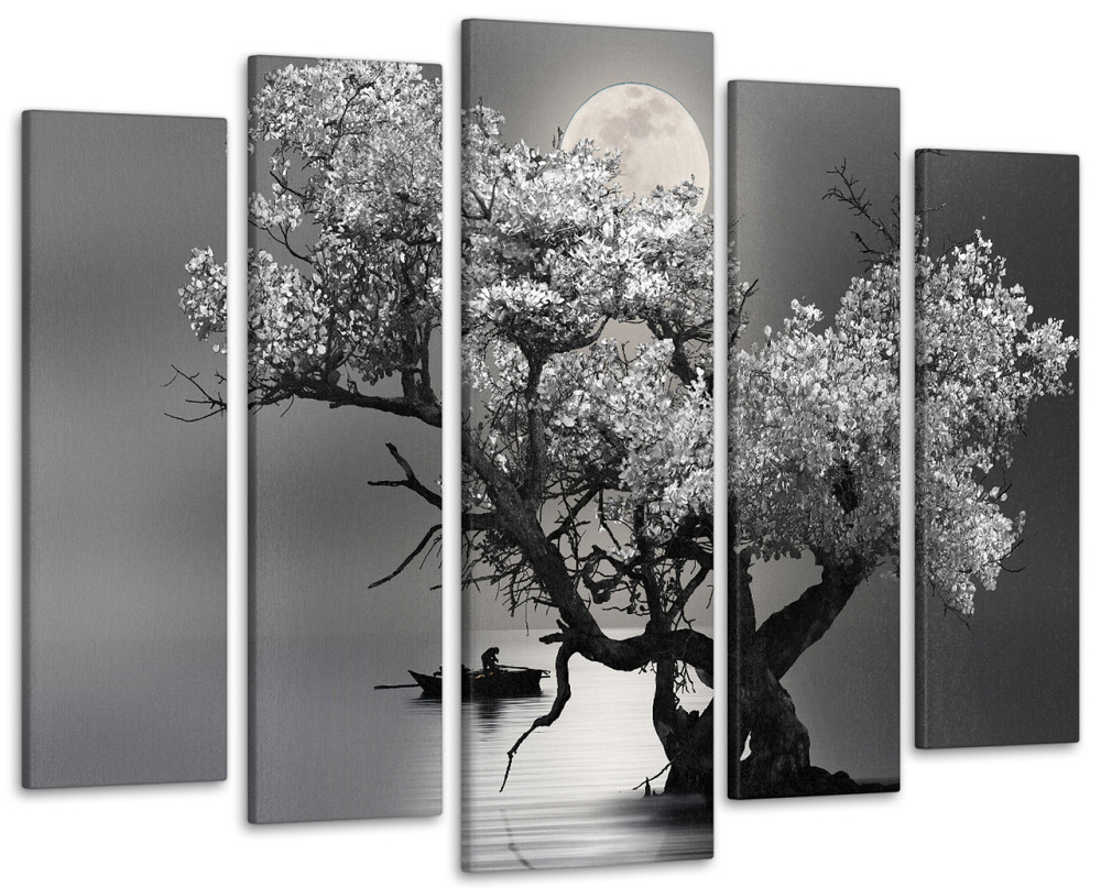 Модульная картина в гостиную / спальню  Дерево в свете луны Art-392_5 ( 80х118см ) 105x150 см Киев - изображение 1