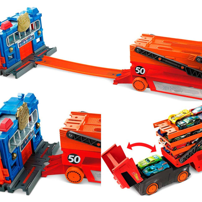 Вантажівка-транспортер Hot Wheels Action Мега-транспортер 45 см (GHR48) Чернігів - фото 3