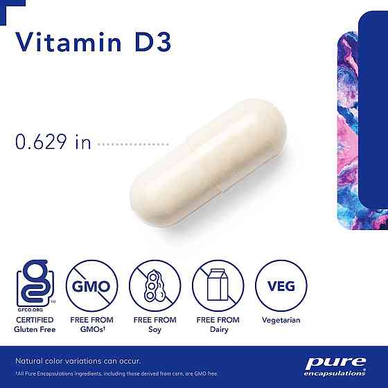 Вітамін Д3 Pure Encapsulations Vitamin D3 10 000 МО 120 капс Київ