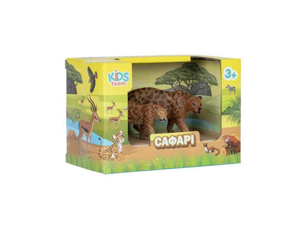 Набор животных Сафари Q9899-A22 Леопард который крадется и его детеныш ТМ KIDS TEAM ANIMALS Киев - изображение 1