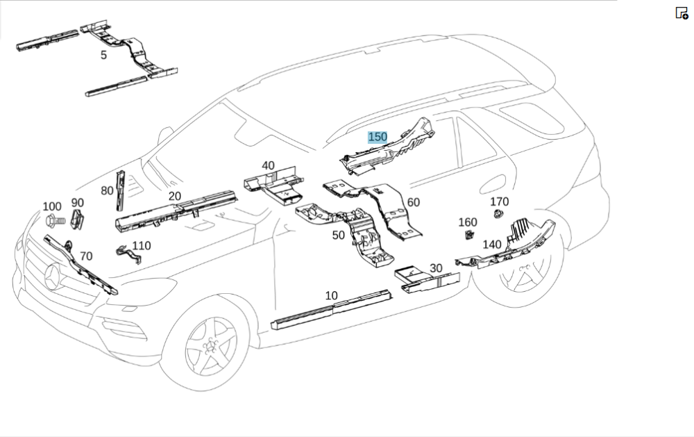 Mercedes-Benz  A1668201069 Кабельний канал проводки салону до задньої правої арки ML/GLE W166 GLE Coupe C292 Одеса - фото 2