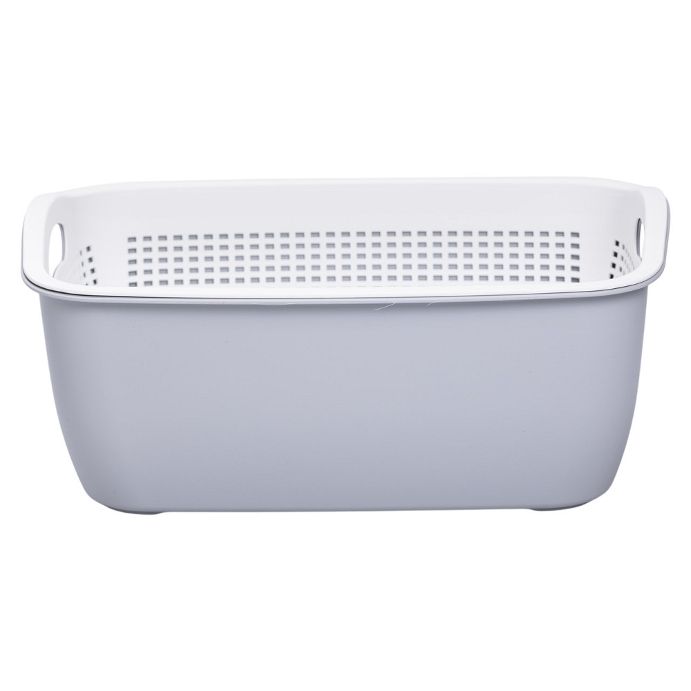 Yiwu Кошик-друшлак 2 в 1 для миття овочів, фруктів і зелені 32×23×13 (см) Сірий HP-45-5G Коломыя - изображение 2